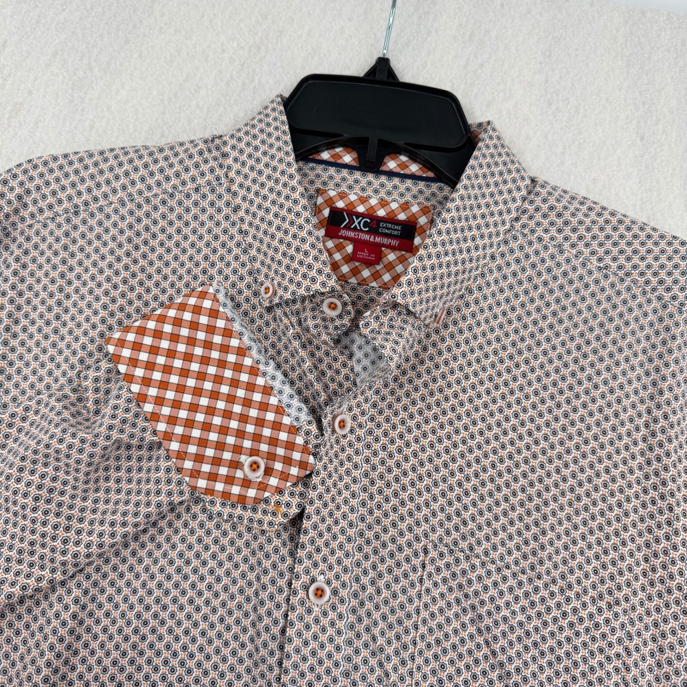 Johnston & Murphy XC4 Extreme Comfort Long Sleeve Button Down Mens L Orange
